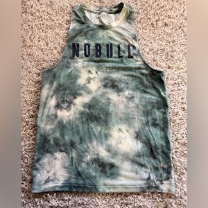 NOBULL Green and White Tie-Dye Tank
